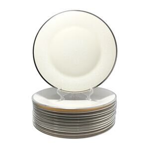 Lenox “Moonspun” Set of 12 Bone China Dinner Plates 10 3/4”
